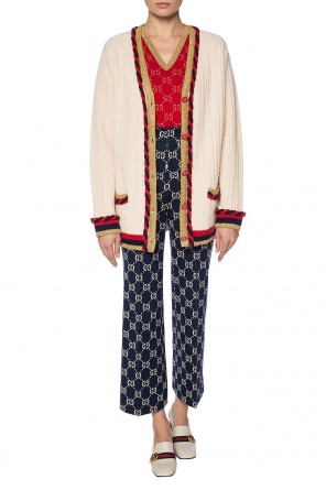 Logo-embroidered flared trousers, zdjęcie 2 Logo-embroidered flared trousers od Gucci